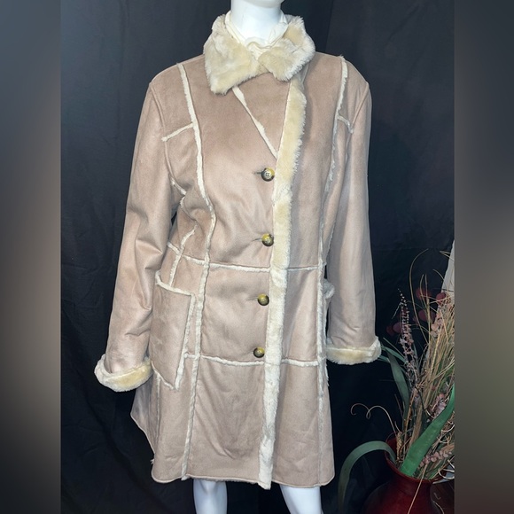 Big Chill Women's Tan and Cream Coat M - Picture 1 of 15